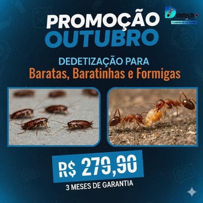 dedetização para baratas,baratinhas e formigas 
279,90
oferta valida para imovel até 100M2